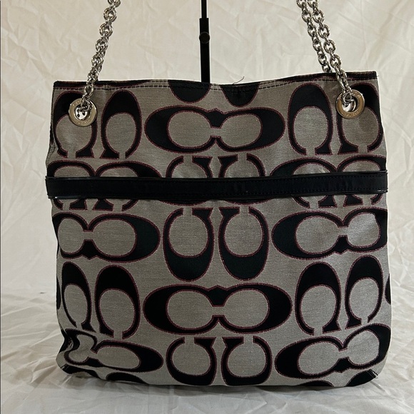 COACH 21161 POPPY Metallic Pink sparkle signature C ToTe Shoulder bag - Picture 3 of 12